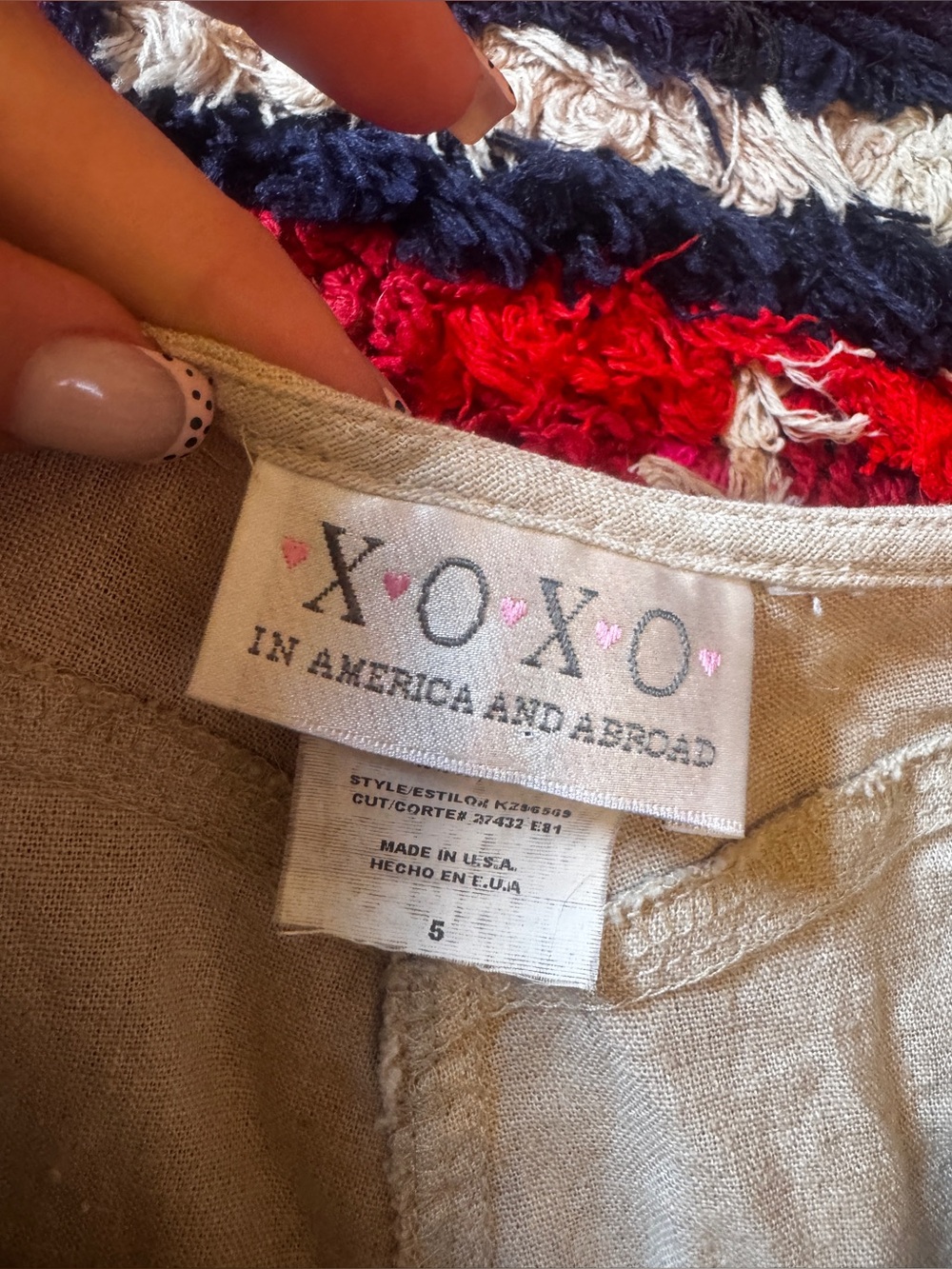 Y2K Vintage XoXo boho Linen Crochet Asymmetrical Skirt Sz SM - Picture 4 of 9